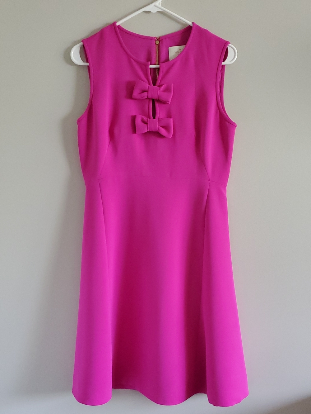 kate spade Sleeveless Hot Pink Bow-Front A-Line Dress Sz 6 Festive Event Evening